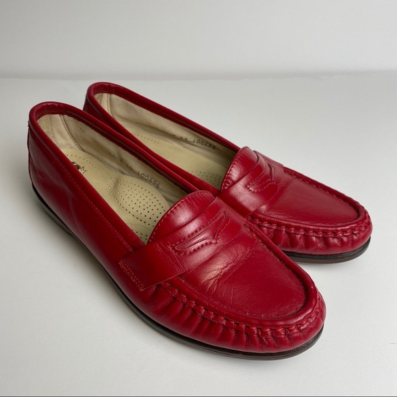 SAS Red Leather Loafer size 6.5 - Picture 3 of 12